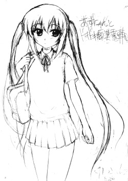 (COMIC1☆4) [BLACK DOG (Kuroinu Juu)] Azunyan to Dokidoki Chikan Densha (K-ON!) page 2