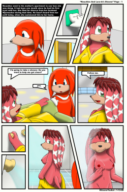 [Kitsune Youaki] Knuckles and Lara-Le's Shower (Sonic The Hedgehog) page 1