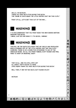 (C84) [Junk Box (Mutsuki)] Honkakuteki ni Ani to Musubareru you ni Shimukete Mimashita (Ore no Imouto ga Konna ni Kawaii Wake ga Nai) [English] [Dammon] page 3