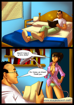 (magicincest) (father - daughter) Cleaning of daddy's room turns into the fuck page 1